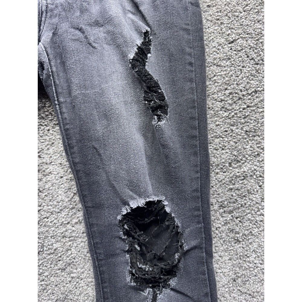 Judy Blue Jeans Womens 7/28 Black Grey Skinny Distressed Rip Grunge Made In USA - Picture 2 of 12